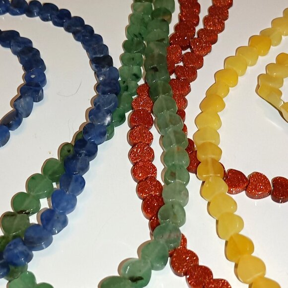 Natural Quartz Stones Crystal 10mm Loose Beads Heart Shaped 4 Strands 80pcs Each - Picture 1 of 6
